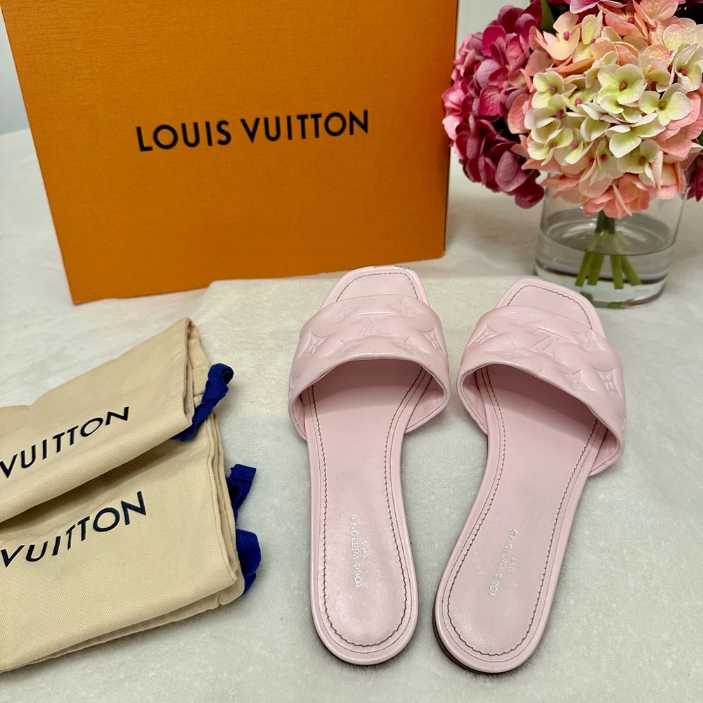 Louis Vuitton Flat Pink Sandals Minimalist Design